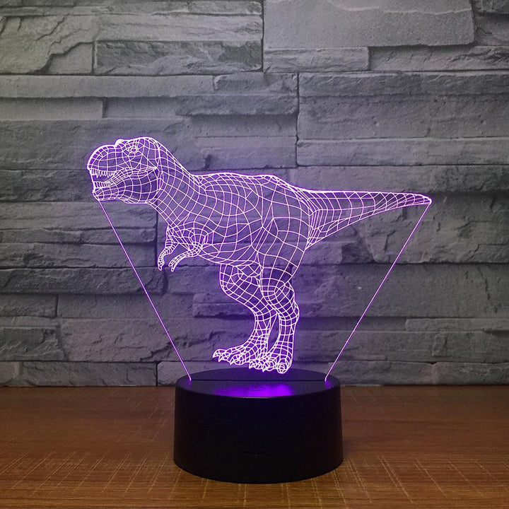 Tyrannosaurus Rex Dinosaur (1) - 3D Optical Illusion Lamp - carve-craftworks-llc