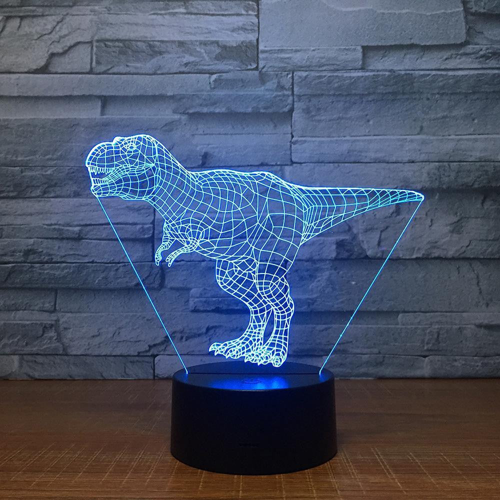 Tyrannosaurus Rex Dinosaur (1) - 3D Optical Illusion Lamp - carve-craftworks-llc