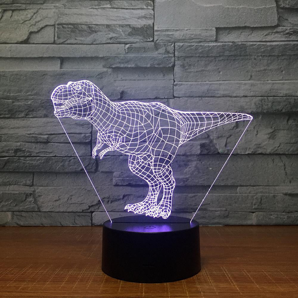 Tyrannosaurus Rex Dinosaur (1) - 3D Optical Illusion Lamp - carve-craftworks-llc