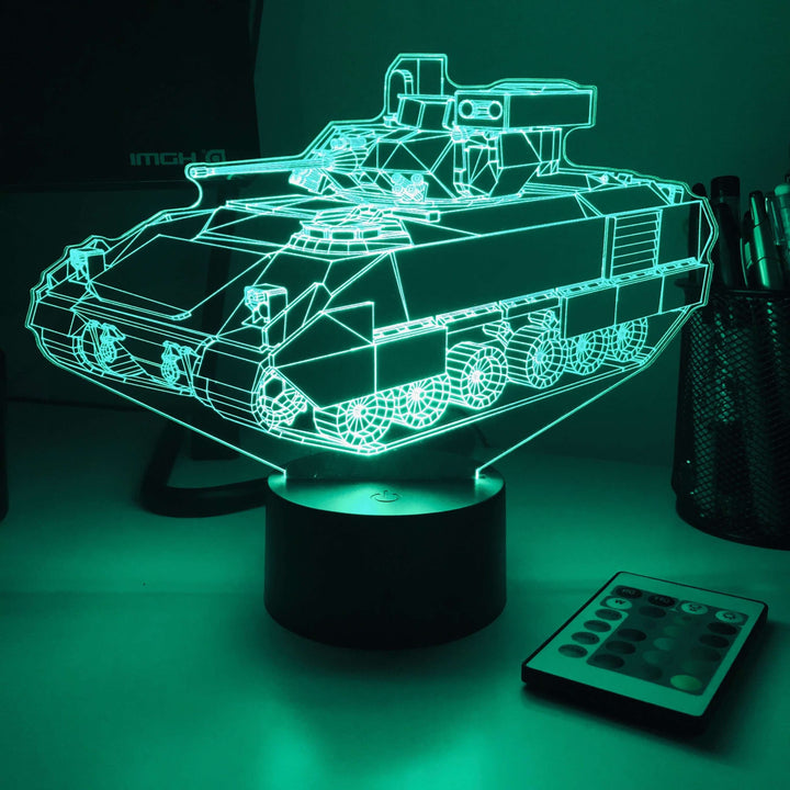 M2 Bradley IFV  - 3D Optical Illusion Lamp - carve-craftworks-llc