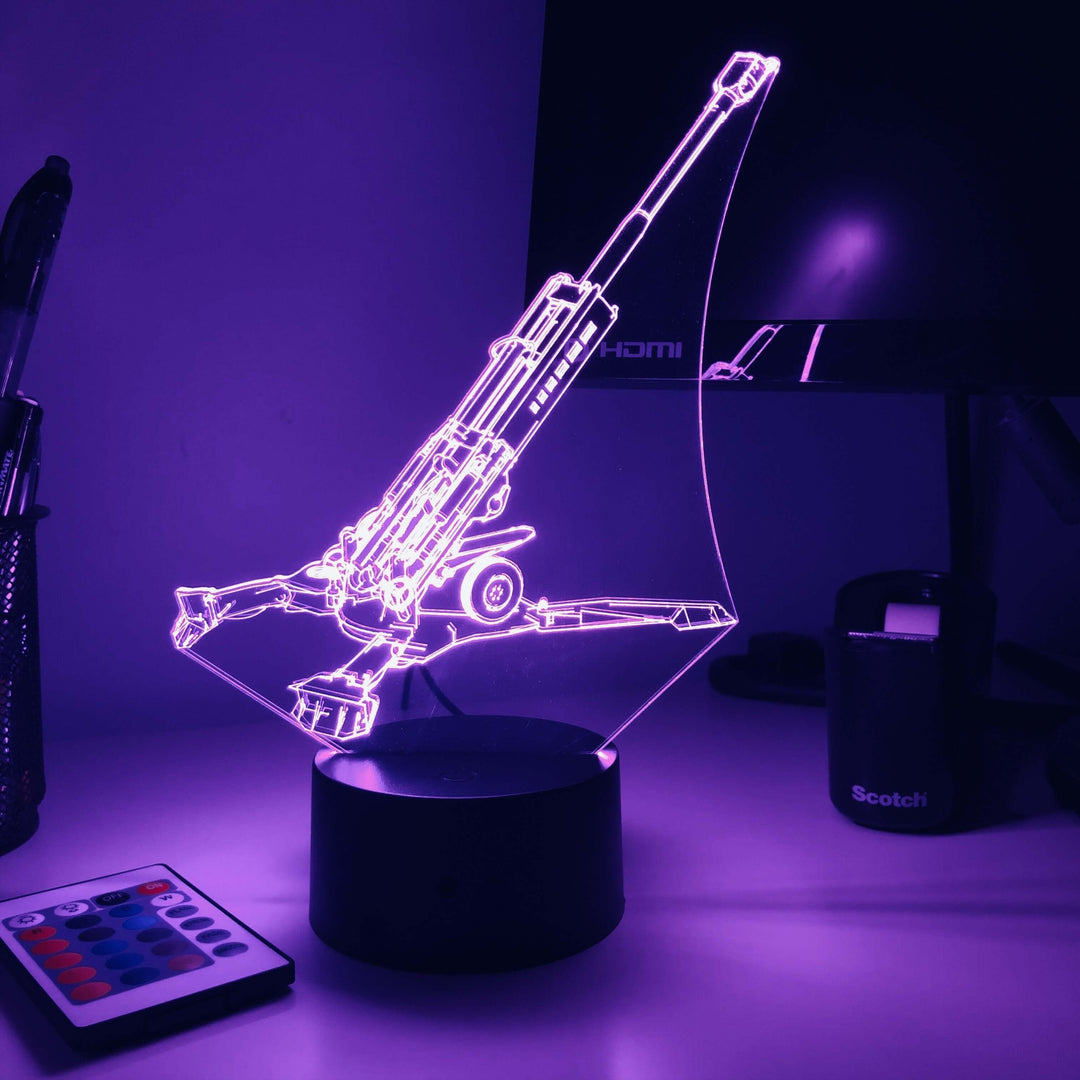 M777 Howitzer  - 3D Optical Illusion Lamp - carve-craftworks-llc