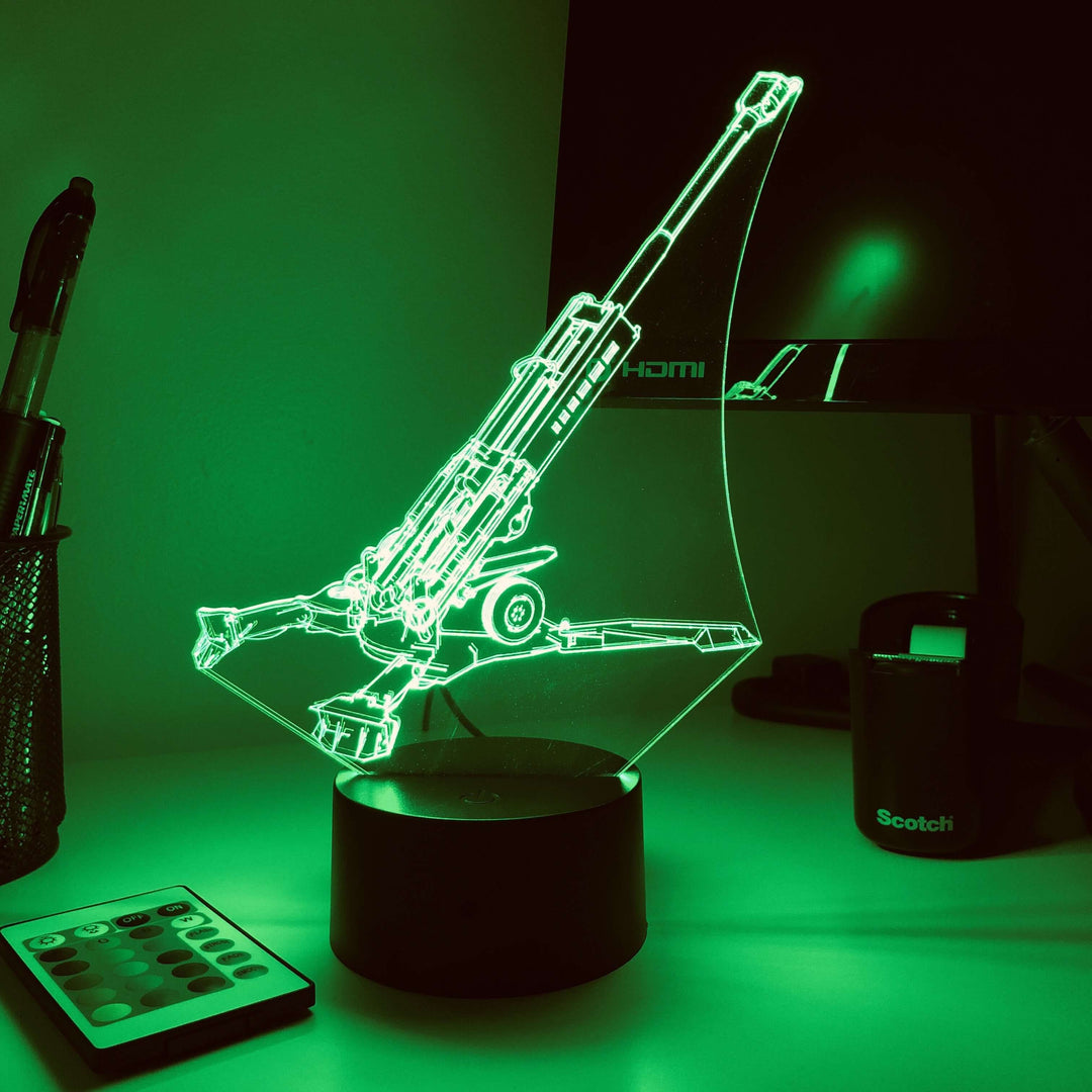 M777 Howitzer  - 3D Optical Illusion Lamp - carve-craftworks-llc