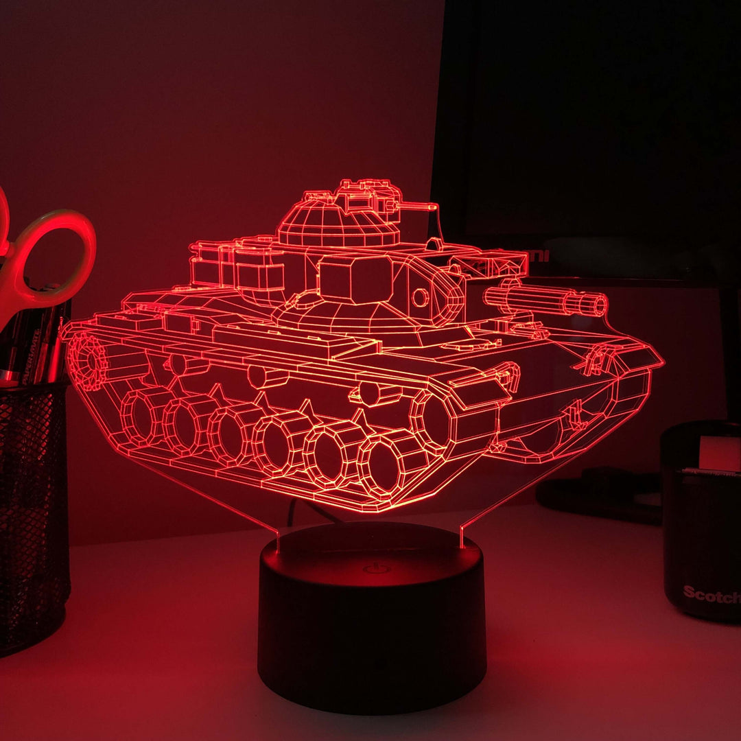 M60A2 "Starship" Patton  - 3D Optical Illusion  Lamp - carve-craftworks-llc