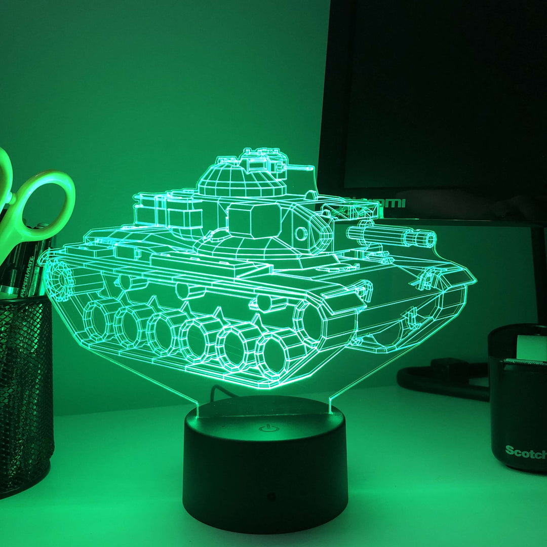 M60A2 "Starship" Patton  - 3D Optical Illusion  Lamp - carve-craftworks-llc