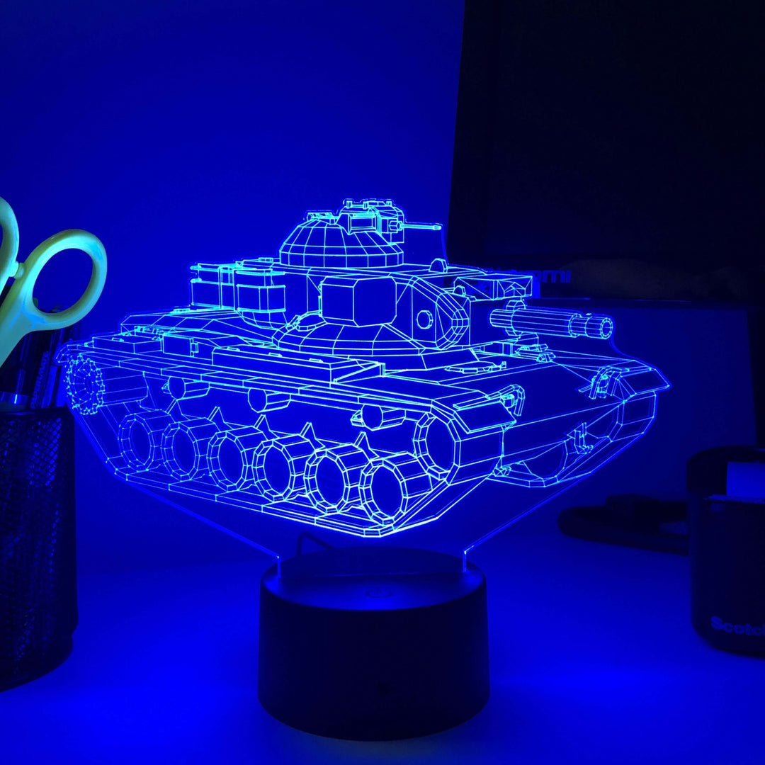 M60A2 "Starship" Patton  - 3D Optical Illusion  Lamp - carve-craftworks-llc