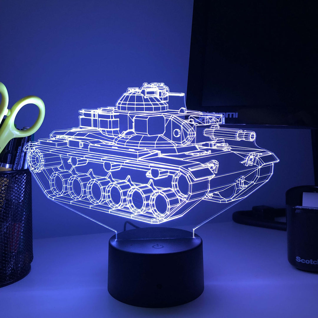 M60A2 "Starship" Patton  - 3D Optical Illusion  Lamp - carve-craftworks-llc