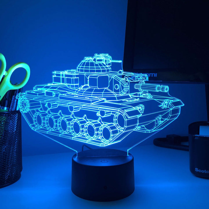 M60A2 "Starship" Patton  - 3D Optical Illusion  Lamp - carve-craftworks-llc
