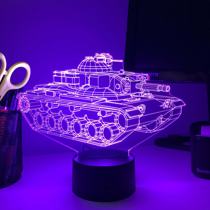 M60A2 "Starship" Patton  - 3D Optical Illusion  Lamp - carve-craftworks-llc