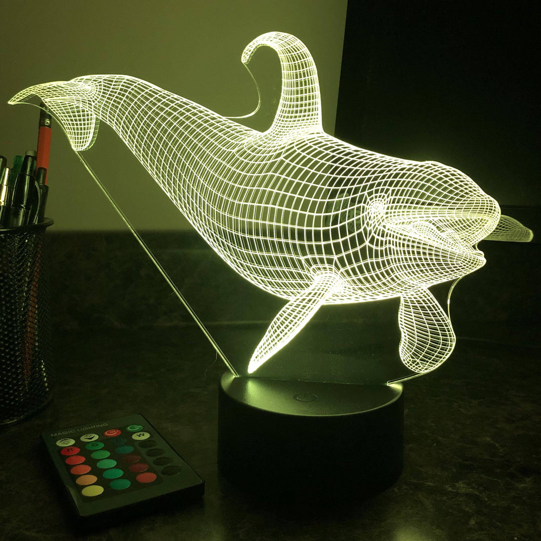Killer Whale - Animal - 3D Optical Illusion Lamp - carve-craftworks-llc