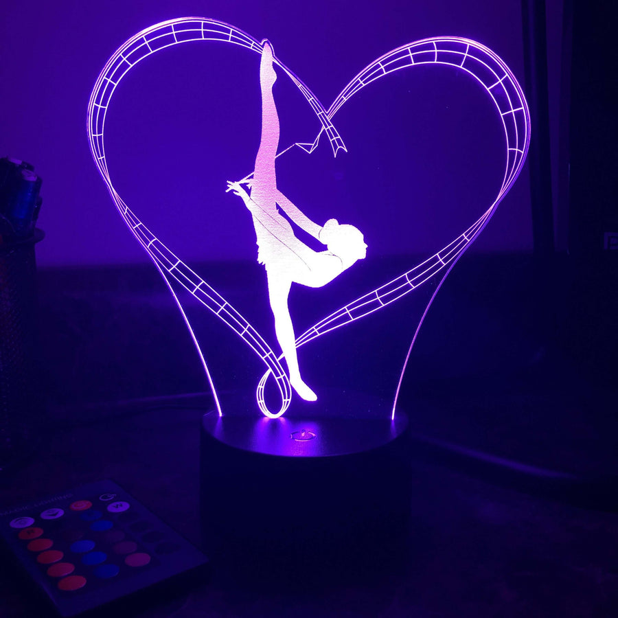 Gymnast Dancer - 3D Optical Lamp Night Light - carve-craftworks-llc