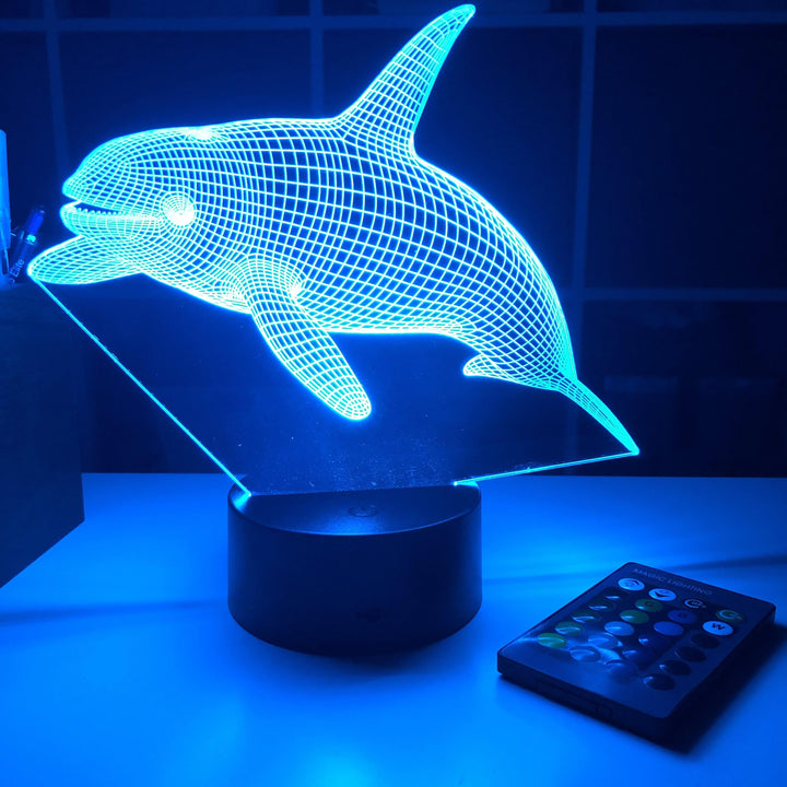 Orca Killer Whale (2)  - Animal - 3D Optical Illusion Lamp - carve-craftworks-llc
