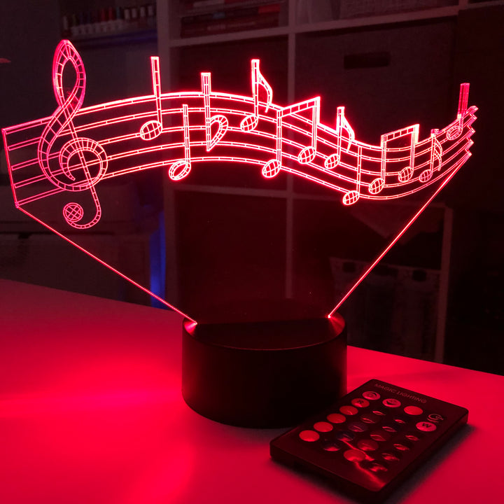 Musical Note - 3D Optical Lamp Night Light - carve-craftworks-llc
