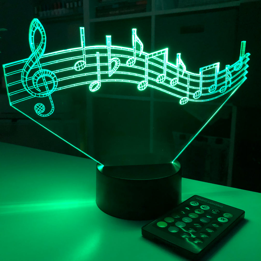 Musical Note - 3D Optical Lamp Night Light - carve-craftworks-llc