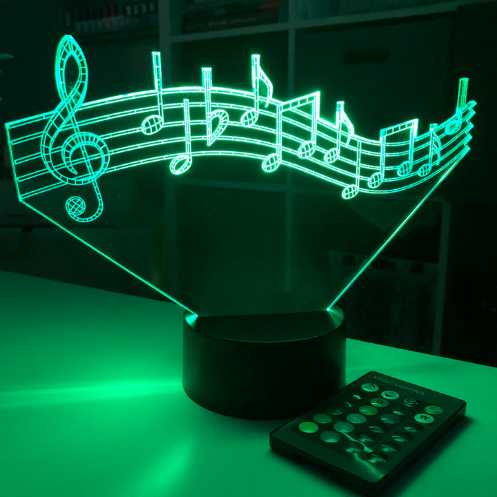 Musical Note - 3D Optical Lamp Night Light - carve-craftworks-llc