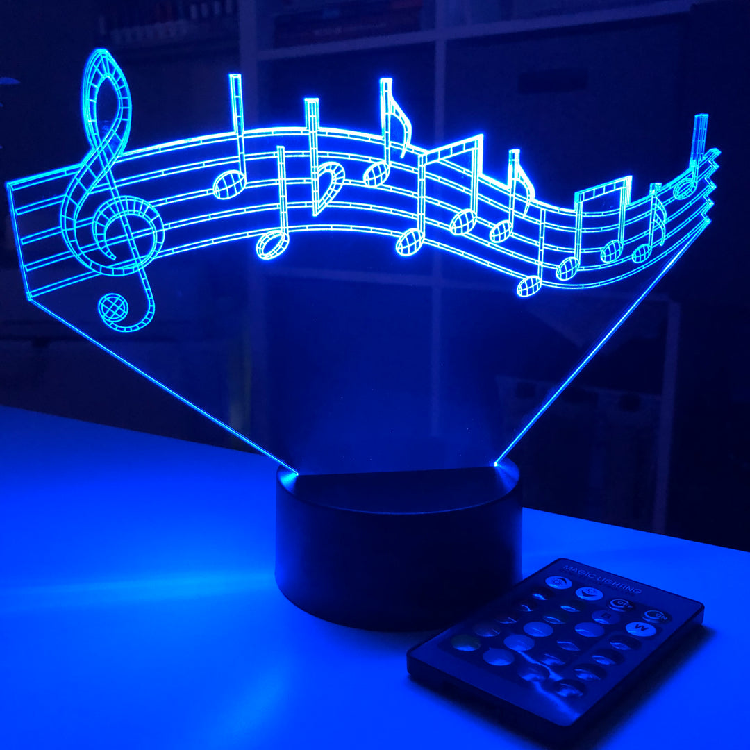 Musical Note - 3D Optical Lamp Night Light - carve-craftworks-llc