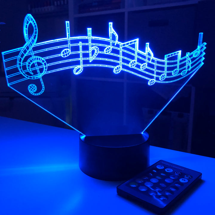 Musical Note - 3D Optical Lamp Night Light - carve-craftworks-llc