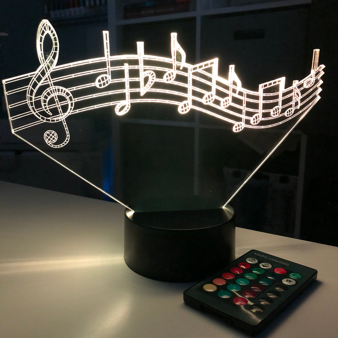 Musical Note - 3D Optical Lamp Night Light - carve-craftworks-llc