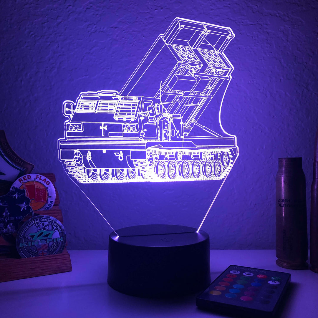 M270 MLRS  - 3D Optical Illusion Lamp - carve-craftworks-llc