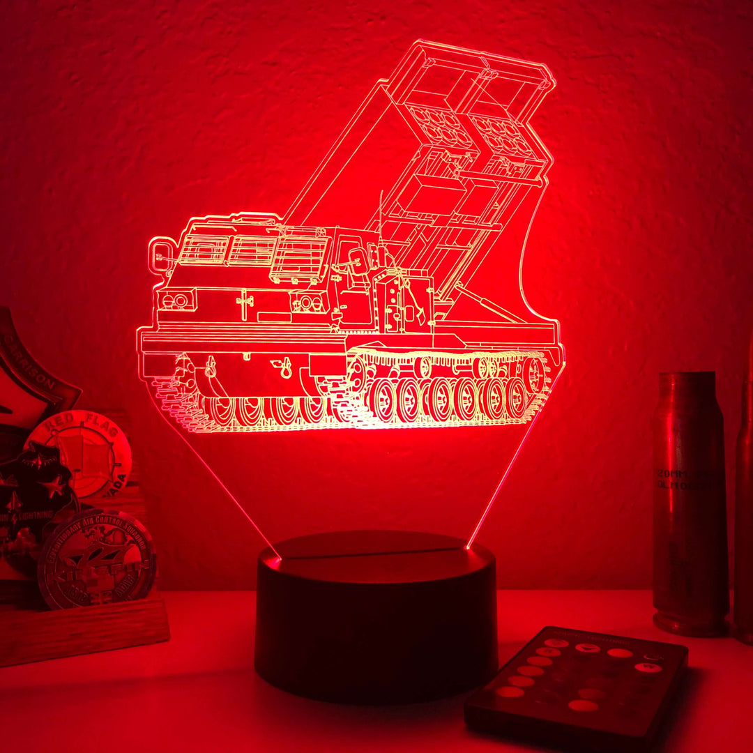 M270 MLRS  - 3D Optical Illusion Lamp - carve-craftworks-llc