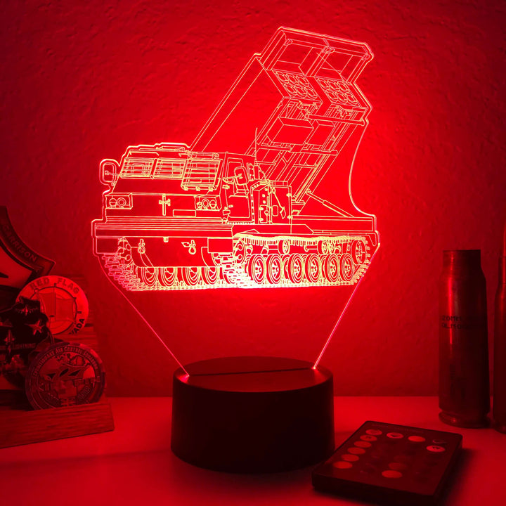 M270 MLRS  - 3D Optical Illusion Lamp - carve-craftworks-llc