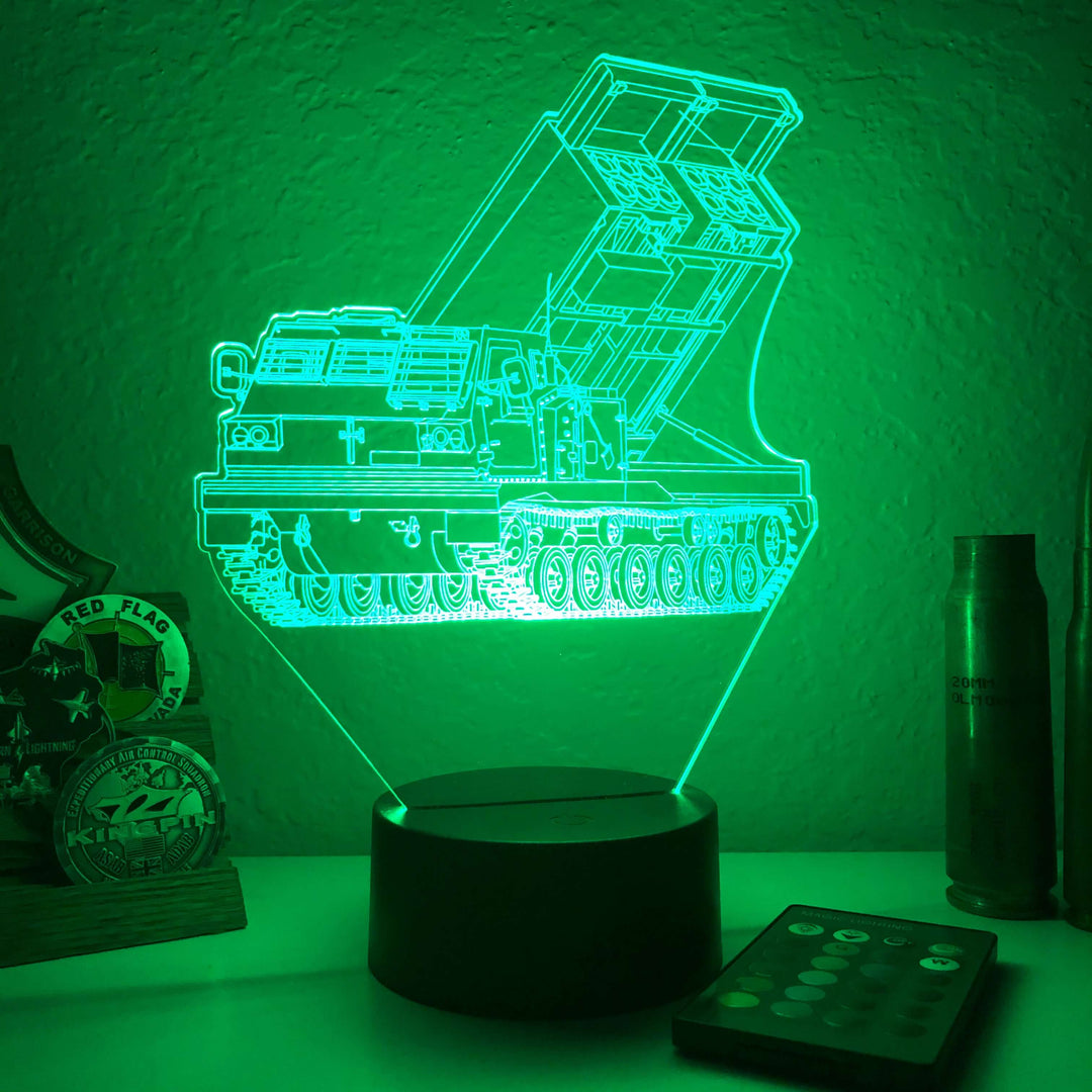 M270 MLRS  - 3D Optical Illusion Lamp - carve-craftworks-llc