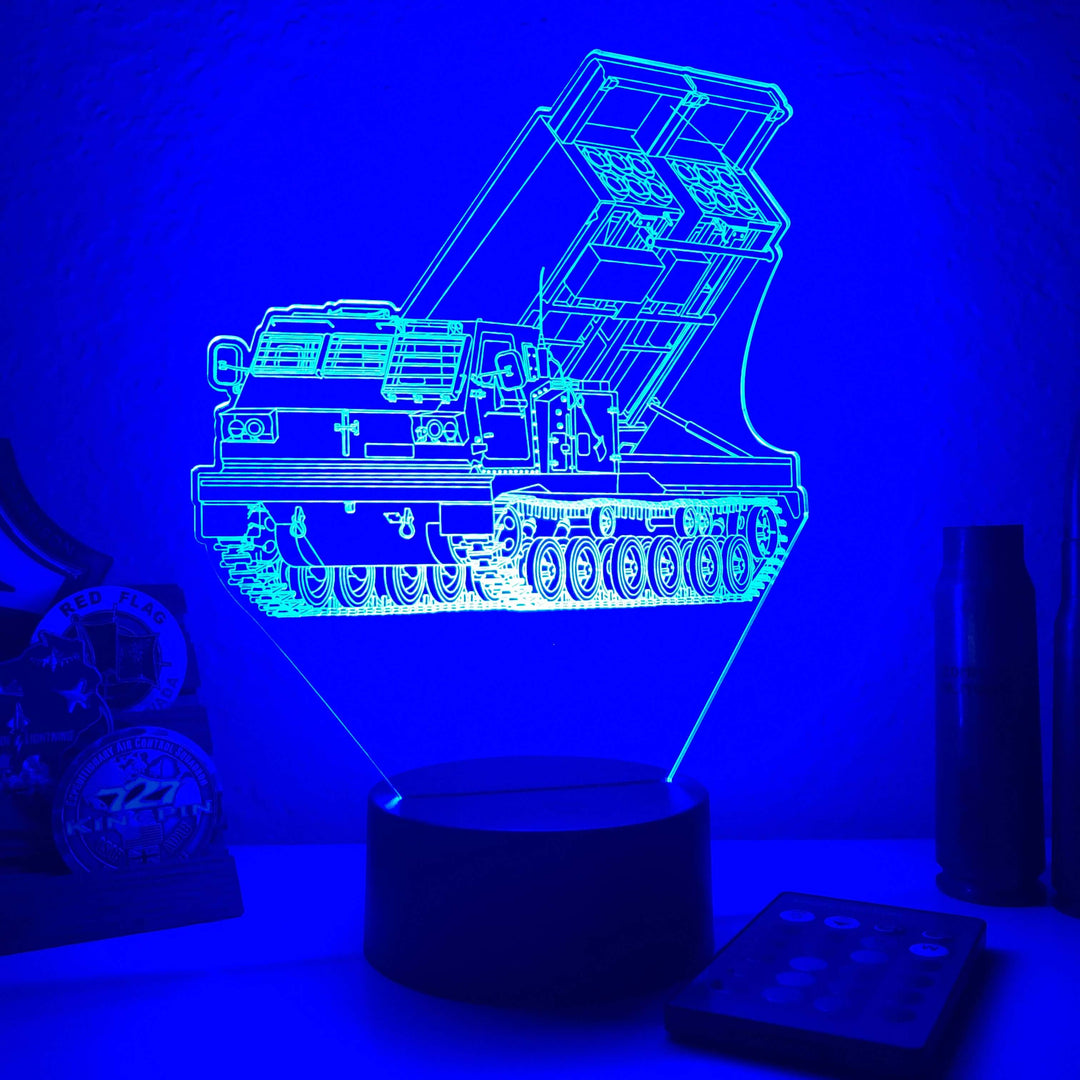 M270 MLRS  - 3D Optical Illusion Lamp - carve-craftworks-llc