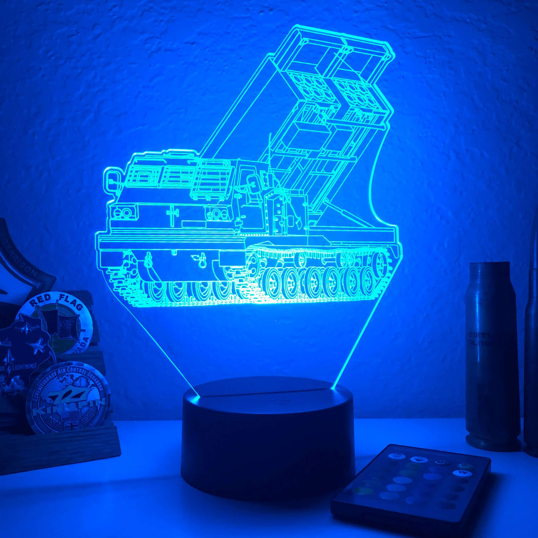 M270 MLRS  - 3D Optical Illusion Lamp - carve-craftworks-llc
