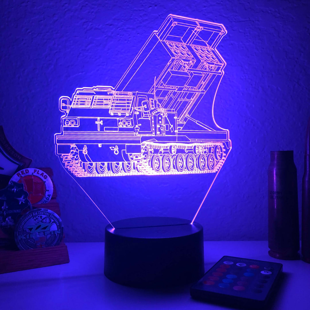 M270 MLRS  - 3D Optical Illusion Lamp - carve-craftworks-llc