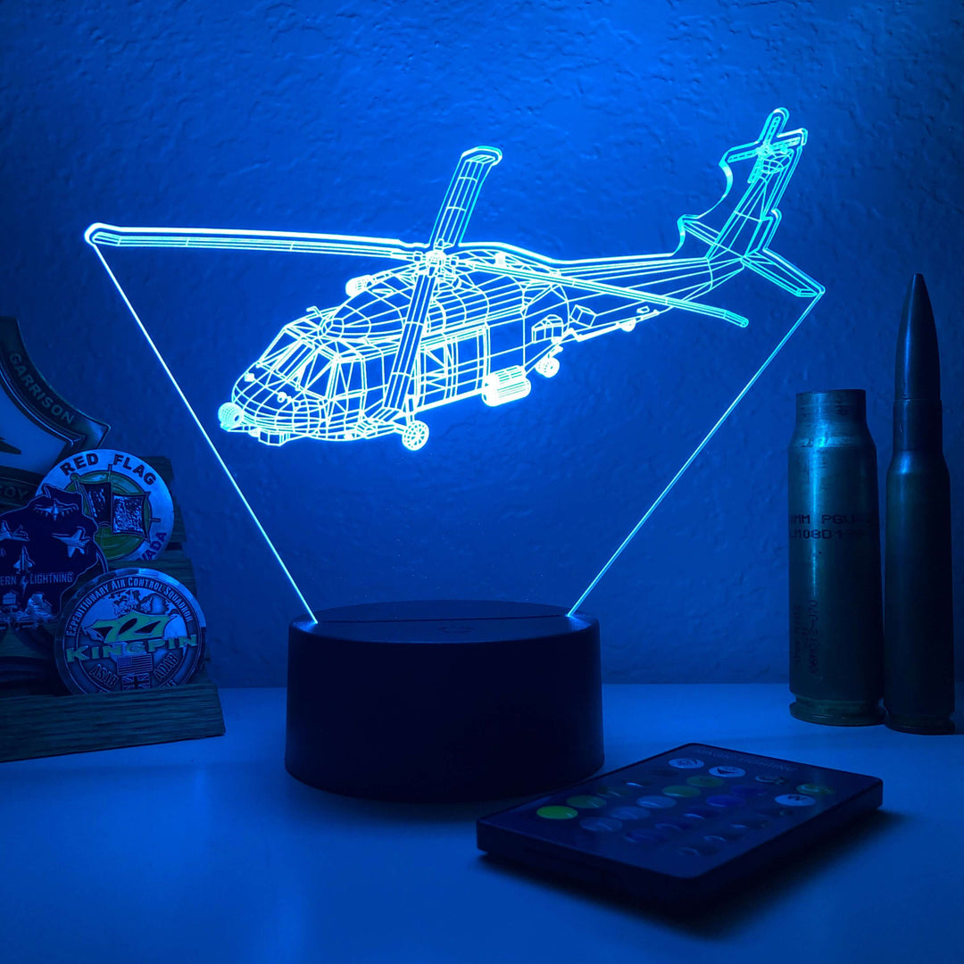 MH-60R Seahawk - 3D Optical Illusion Lamp - carve-craftworks-llc