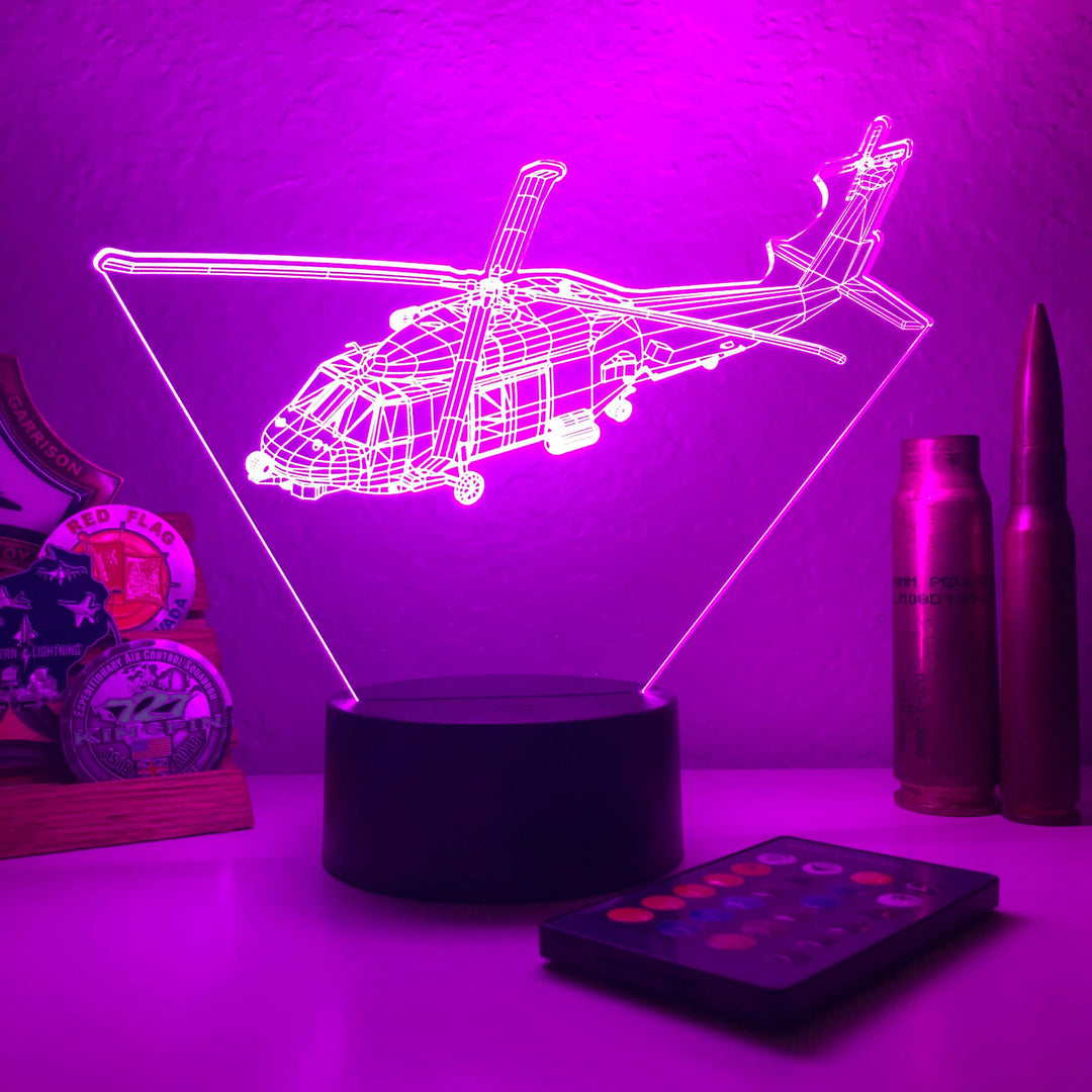 MH-60R Seahawk - 3D Optical Illusion Lamp - carve-craftworks-llc
