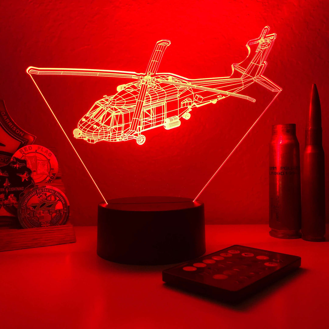 MH-60R Seahawk - 3D Optical Illusion Lamp - carve-craftworks-llc