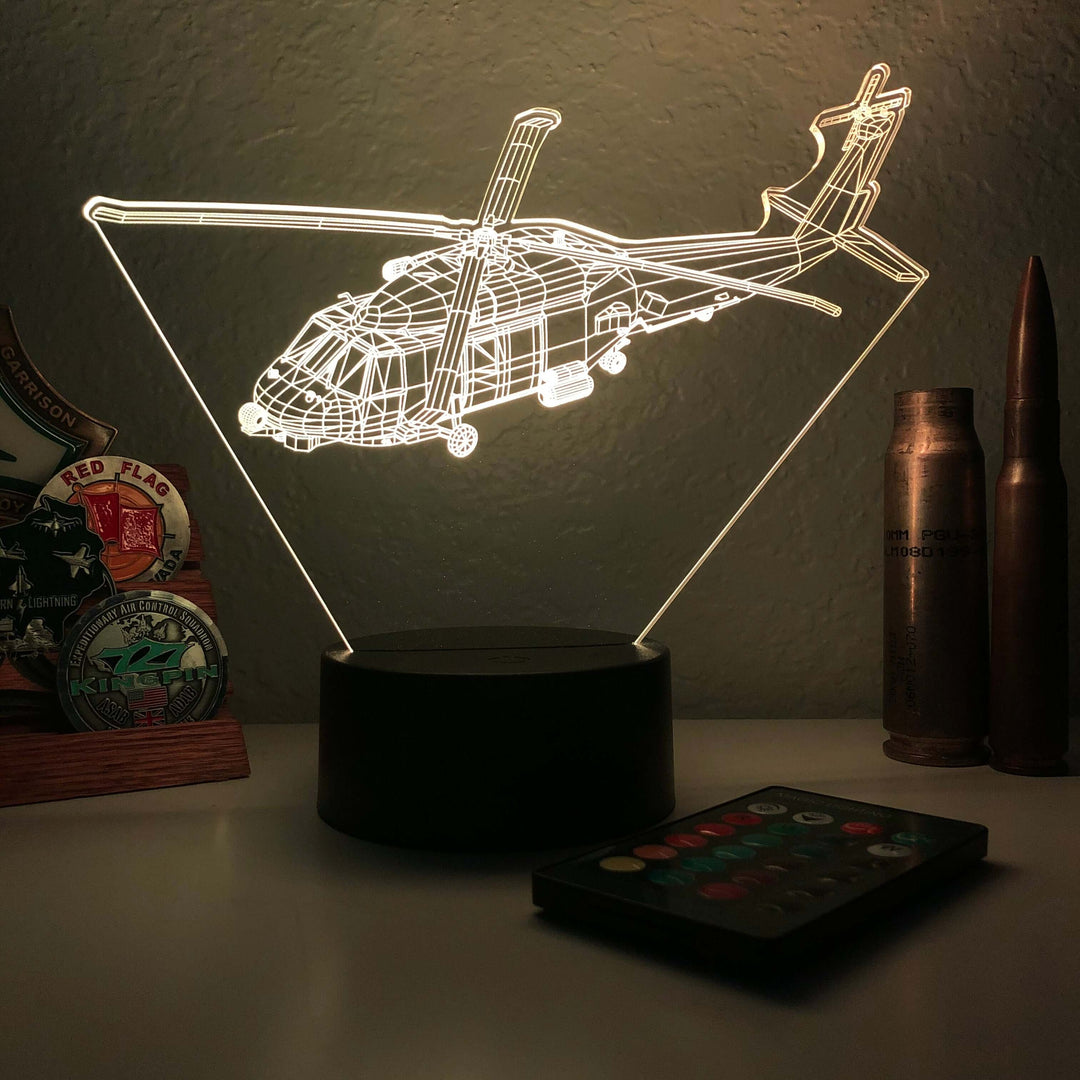 MH-60R Seahawk - 3D Optical Illusion Lamp - carve-craftworks-llc