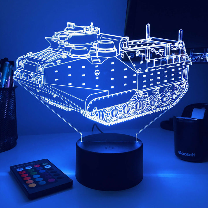 AAV-P7/A1 Amphibious Assault Vehicle  - 3D Optical Illusion Lamp - carve-craftworks-llc