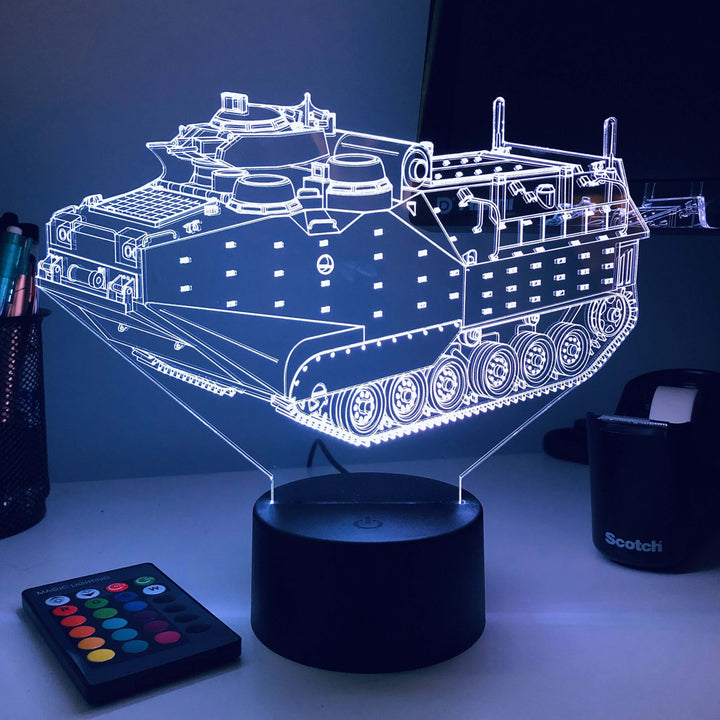 AAV-P7/A1 Amphibious Assault Vehicle  - 3D Optical Illusion Lamp - carve-craftworks-llc