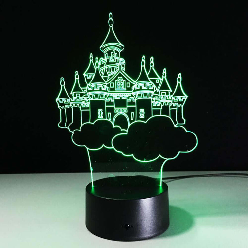 Fairy Tale Castle - 3D Optical Illusion Lamp - carve-craftworks-llc