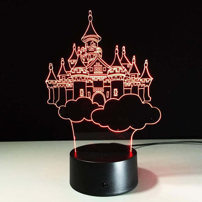 Fairy Tale Castle - 3D Optical Illusion Lamp - carve-craftworks-llc