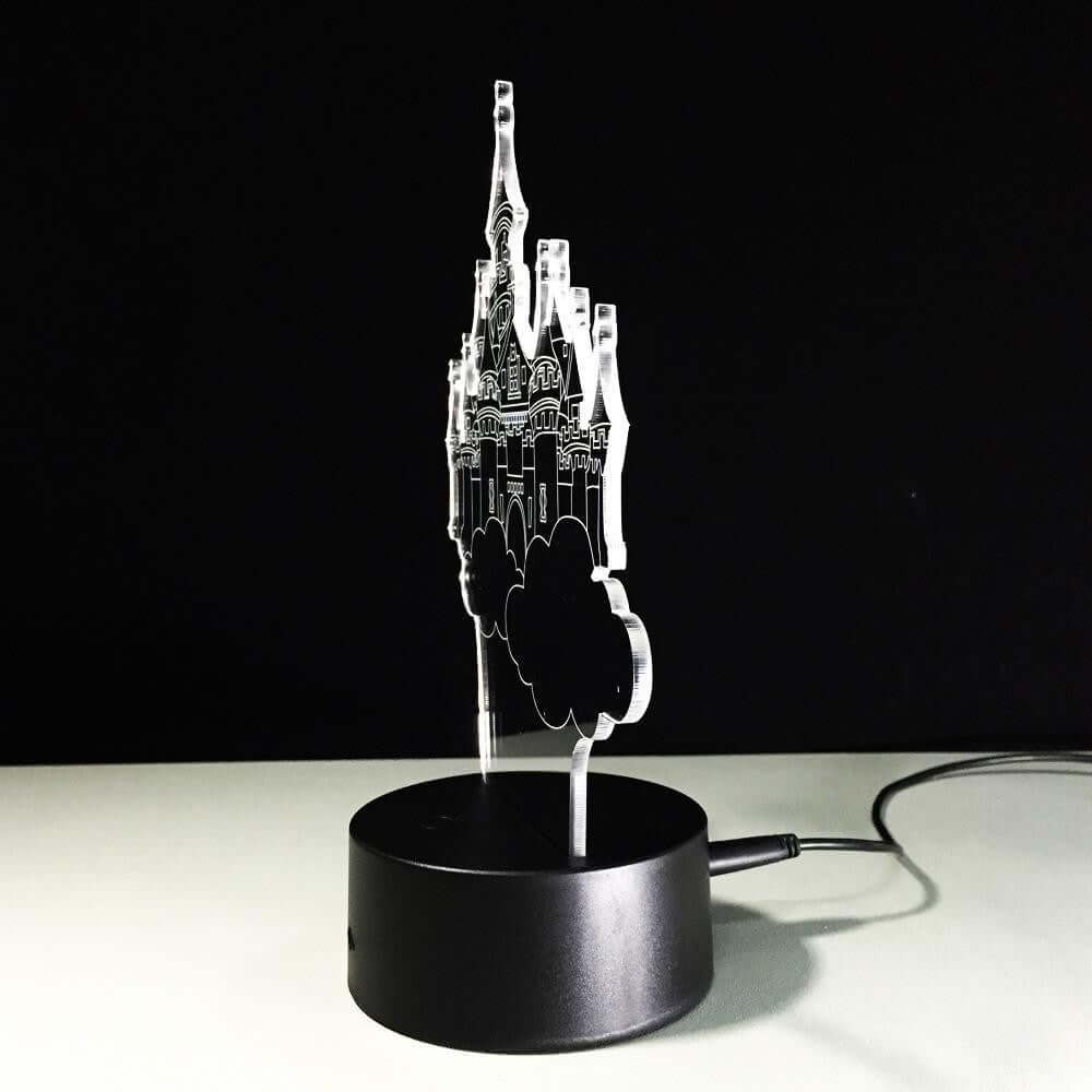 Fairy Tale Castle - 3D Optical Illusion Lamp - carve-craftworks-llc