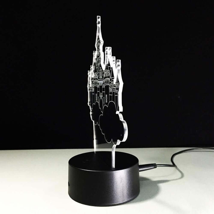 Fairy Tale Castle - 3D Optical Illusion Lamp - carve-craftworks-llc