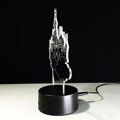 Fairy Tale Castle - 3D Optical Illusion Lamp - carve-craftworks-llc
