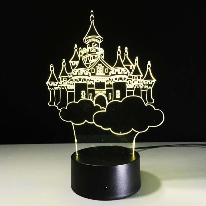 Fairy Tale Castle - 3D Optical Illusion Lamp - carve-craftworks-llc
