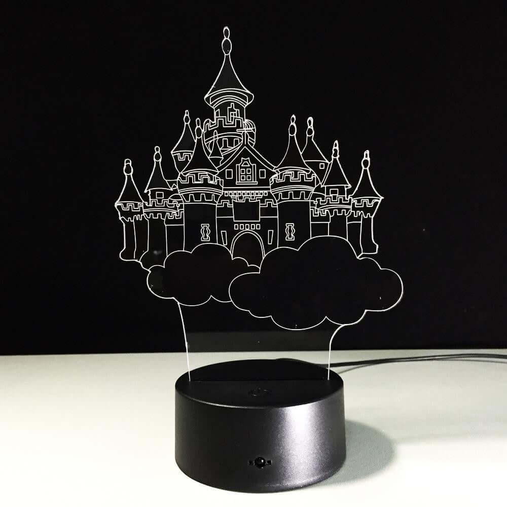 Fairy Tale Castle - 3D Optical Illusion Lamp - carve-craftworks-llc