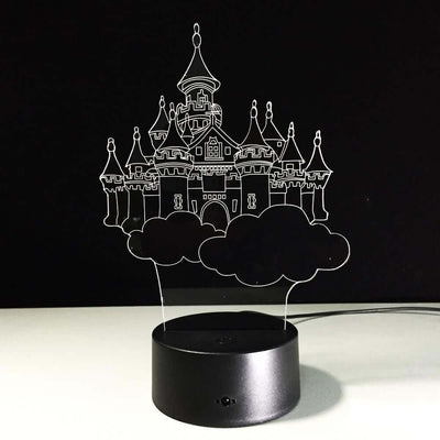 Fairy Tale Castle - 3D Optical Illusion Lamp - carve-craftworks-llc