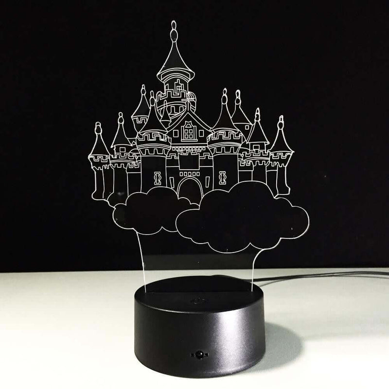 Fairy Tale Castle - 3D Optical Illusion Lamp - carve-craftworks-llc
