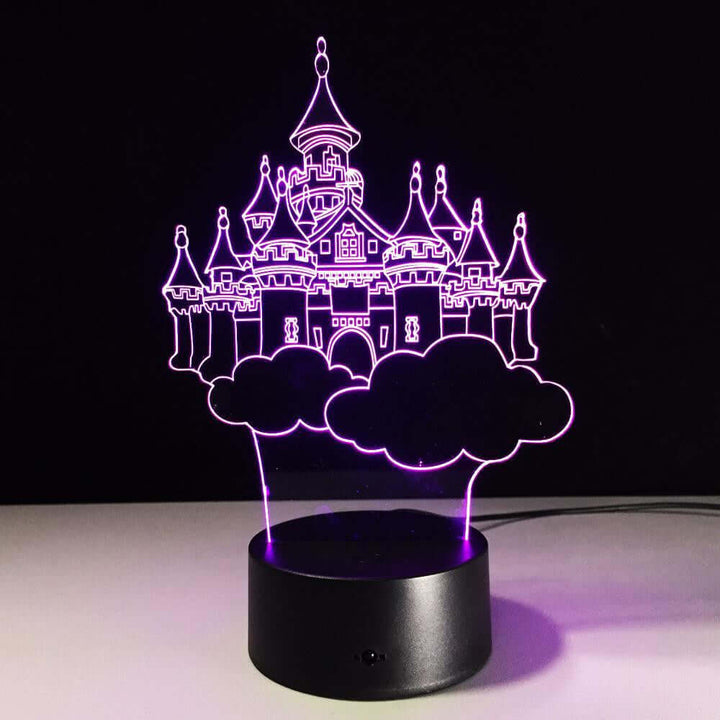 Fairy Tale Castle - 3D Optical Illusion Lamp - carve-craftworks-llc