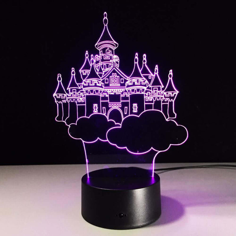 Fairy Tale Castle - 3D Optical Illusion Lamp - carve-craftworks-llc