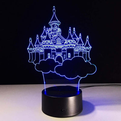 Fairy Tale Castle - 3D Optical Illusion Lamp - carve-craftworks-llc
