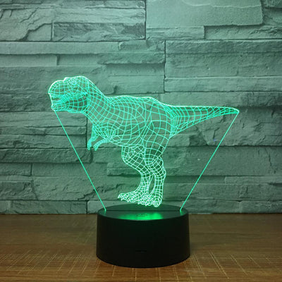Tyrannosaurus Rex Dinosaur (1) - 3D Optical Illusion Lamp - carve-craftworks-llc