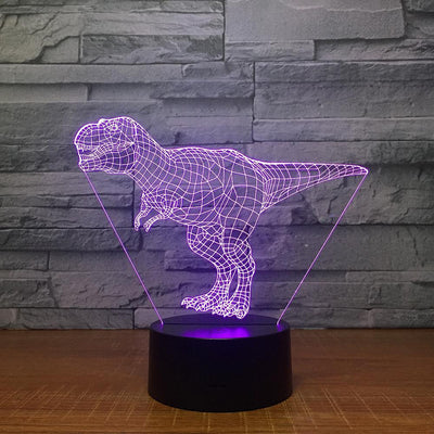 Tyrannosaurus Rex Dinosaur (1) - 3D Optical Illusion Lamp - carve-craftworks-llc