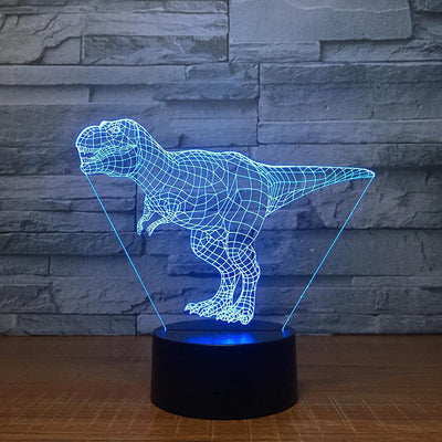 Tyrannosaurus Rex Dinosaur (1) - 3D Optical Illusion Lamp - carve-craftworks-llc