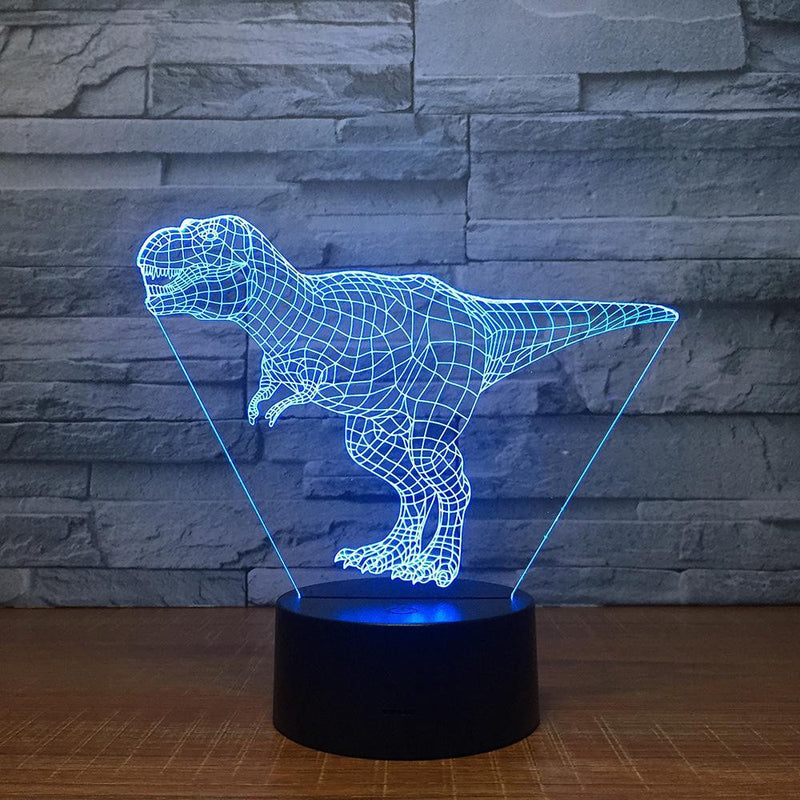 Tyrannosaurus Rex Dinosaur (1) - 3D Optical Illusion Lamp - carve-craftworks-llc